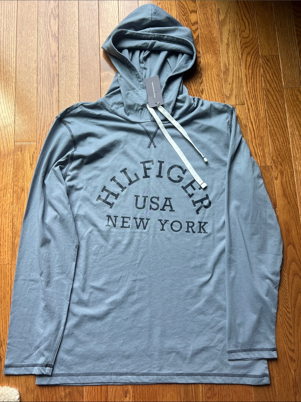 Tommy Hilfiger Slate Blue Hooded Long-Sleeve Tee